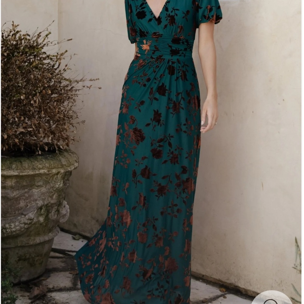 NWT Baltic Born Leslie Velvet Jade Bronze maxi dress